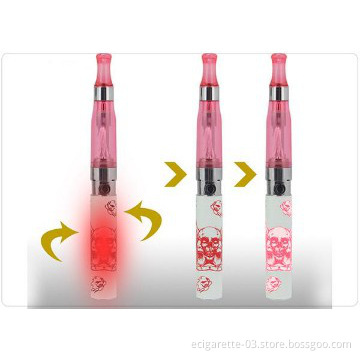 Best sell ecig high quality colorful ego t lighting battery